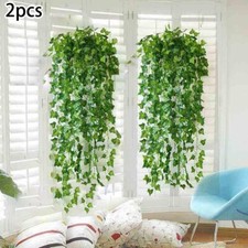 2pcs Künstlich Efeu Blatt Girlande Pflanzen Falsche Wein Laub Blumen Heim Dekor