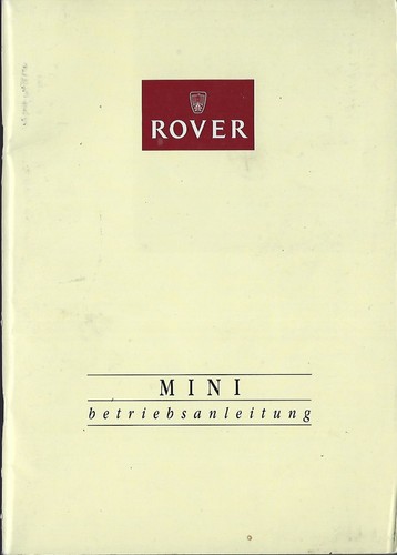 Rover mini betriebsanleitung - mini,