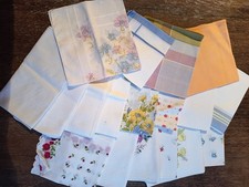 18 Damen Stoff Taschentücher Konvolut - unterschiedliche Farben 