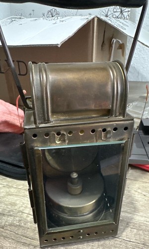 Alte messing eisenbahnlampe - messing,