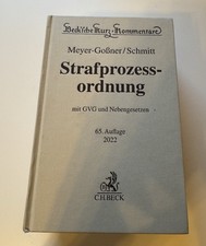 Strafprozessordnung Kommentar, Meyer-Goßner/Schmitt, 65. Auflage, 2022