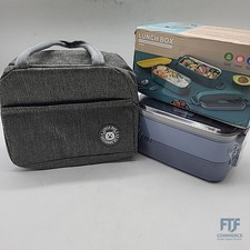 Haoh Edelstahl Brotdose Kit, 1100ml Edelstahl Brotzeitbox mit Besteck und Luncht