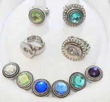 dehnbare unisize Ringe Snap Druckknopf Click Chunk Strass Auswahl Buttons r010.