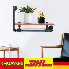 Wandregal Holz Metall Rohre