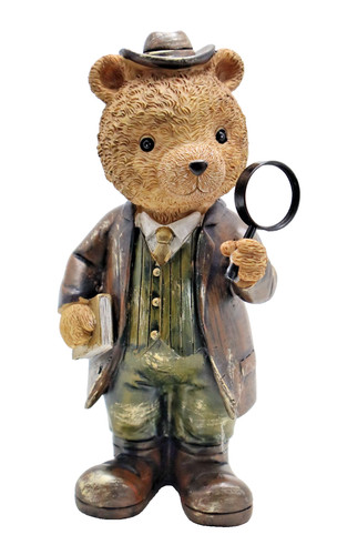 Deko teddybär mit lupe - deko,