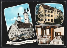 Ansichtskarte Wemding /Bay., Wildbad, Ortspartie mit Kirche 