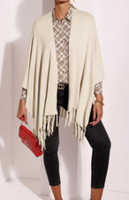 689995-1 Creation L Witt Weiden Strickponcho Poncho sand beige Größe 36 - 40 NEU