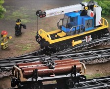 ✅ 1-2-3-STEINE ✅ Lego Eisenbahn Schienenkran mit Holzwaggon aus 60198 ✅ NEU