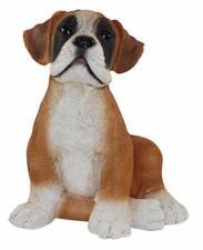 Deko Figur Hund Boxer Welpe Hundefigur sitzend Kollektion Castagna Resin H 24 cm