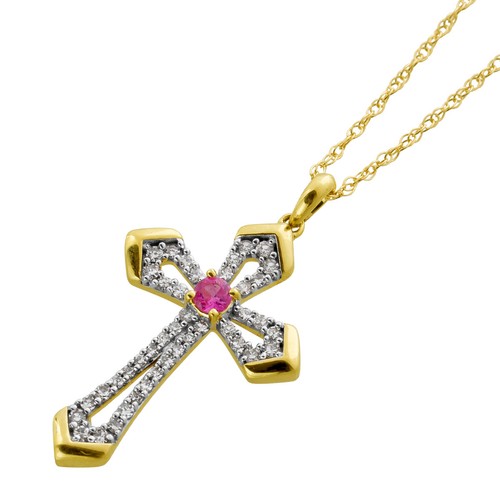 Kreuzkette gold 375 - gold, pinker