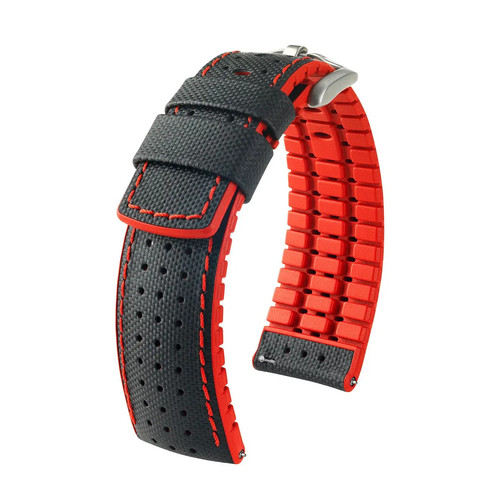Uhrenarmband schwarz rot - uhrenarmband, schwarz/rot