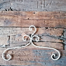 6x  Kleiderhaken Haken Vintage Kleiderbügel Bügel weiss lackiert H/B 25/41cm