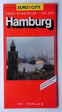 HAMBURG - Euro-Stadtplan 1:20 000,  RV-Verlag, 1990-1991