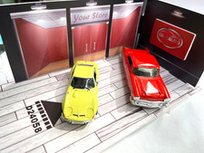 Diorama Ertl 57 Chevy + 1969 Opel GT mit Parkgarage beleuchtet gelb/ rot  M.1:43