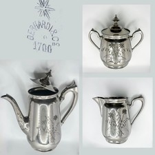 Kaffeekern von Gerhardi & Co Lüdenscheid Jugendstil | Metall mit Blumengravur