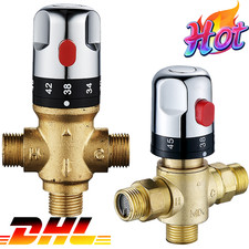 3-Wege Brauchwasser Mischer Mischventil 20-60°C Thermostat Verbrühschutz Neu