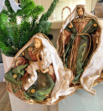 Nostalgie heilige Familie Maria Josef Christkind in Pappmache` Josef ca. 36cm