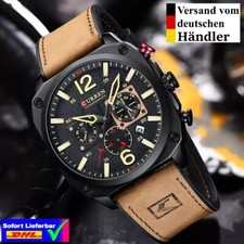 Armbanduhr Herrenuhr Männer Uhren Datum Chronograph Sportuhr Leder Curren