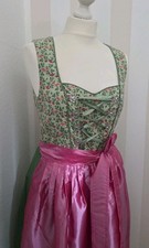 Dirndl 40 Grün Pink Mid Länge 