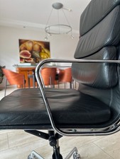 Vitra Charles Eames EA 219 Soft Pad Schreibtischstuhl Leder, schwarz 