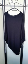 Mittelalter Gothic Lagenlook Poncho Weste VILA one size schwarz asymetrisch 