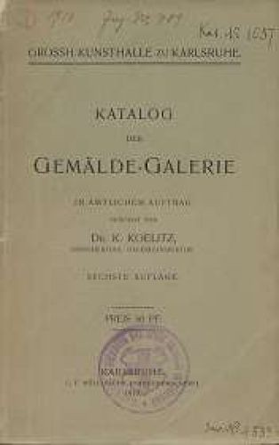 Katalog der gemälde galerie - katalog, gemälde-galerie