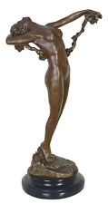 Bronzefigur "The Vine" Bronzeakt, H. W. Frishmuth Skulptur Art Deco signiert