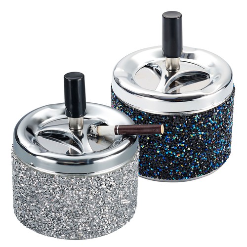 Drehaschenbecher metall strass - drehaschenbecher,