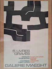 !! Chillida – 5 livres gravés – O-Plakat und Einladungskarte Vernissage 1974 !!