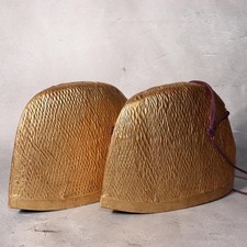 Japanischer traditioneller goldener Eboshi Hut Shinto Samurai Hof Kostüm...