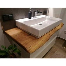 Waschtischplatte Waschtisch Badezimmer Holzplatte Massivholz Akazie Baumkante
