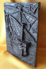 Schiff Segelschiff abstrakt plastisch Handarbeit Metallbild Wandbild 6000 Gramm