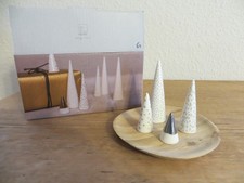 Kleiner Winterwald 4er Set silber  + Holzteller aus Akazienholz  - Räder Design