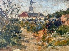 Altes ölgemälde haus vor - haus,