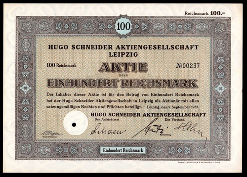 Historisches wertpapier hugo - historisches,