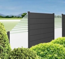 Alu Aluminium Sichtschutzzaun Gartenzaun Steckzaun XL anthrazit mit Glas Beta