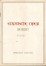 Programmheft Städtische Oper Berlin 1950/1951 Fidelo
