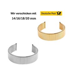 Flexband Uhrenarmband Edelstahl Stretch 12 14/16/18/20mm +3 Stifte