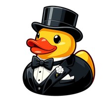 3x Sticker Rubber Duck Tuxedo