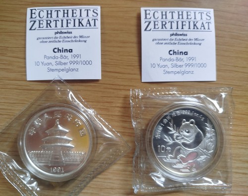 Yuan panda stgl oz - panda, silber