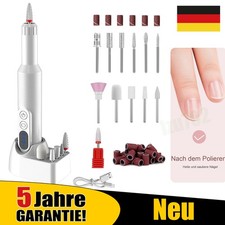 Profi Elektrische Nagelfräser Nagelfeile Pediküreset Maniküre Feile~Kabellos USB
