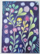 Wilhelm Klußmann Aquarell 2009 sig. Flower Bomb 44x32cm N-1690