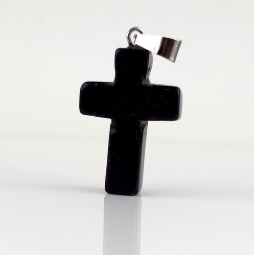 Anhänger kreuz schwarz onyx - kreuz,