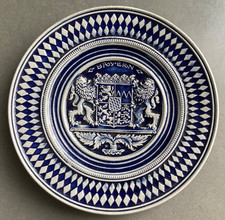 Gerzit Löwe Bayern Wappen Wandteller West Germany Vintage Steinzeug