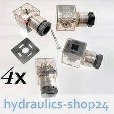 Stecker für Magnetspule 4Stück, Würfelstecker, Ventilstecker  DIN 43650A mit LED