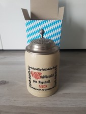 Augustiner Bräu München Krug Steinkrug 0,5L mit Zinndeckel Replikkrug um 1900