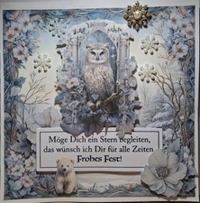 1 schöne Karte mit dem Papierset "WINTERMÄRCHEN", Material von LaBlanche