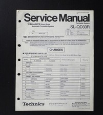 Original TECHNICS SL-QD33R Turntable Service Manual / Service Anleitung S11