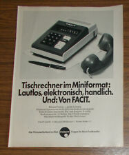 Seltene Werbung FACIT Tischrechner im Miniformat Rechenmaschine 1971