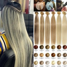 200 Strähnen Russisch ECHTHAAR Keratin Bonding Extensions Haarverlängerung Glatt